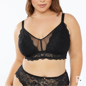 SavageX Fenty Bralette in the color BlackCaviar, Size 1X